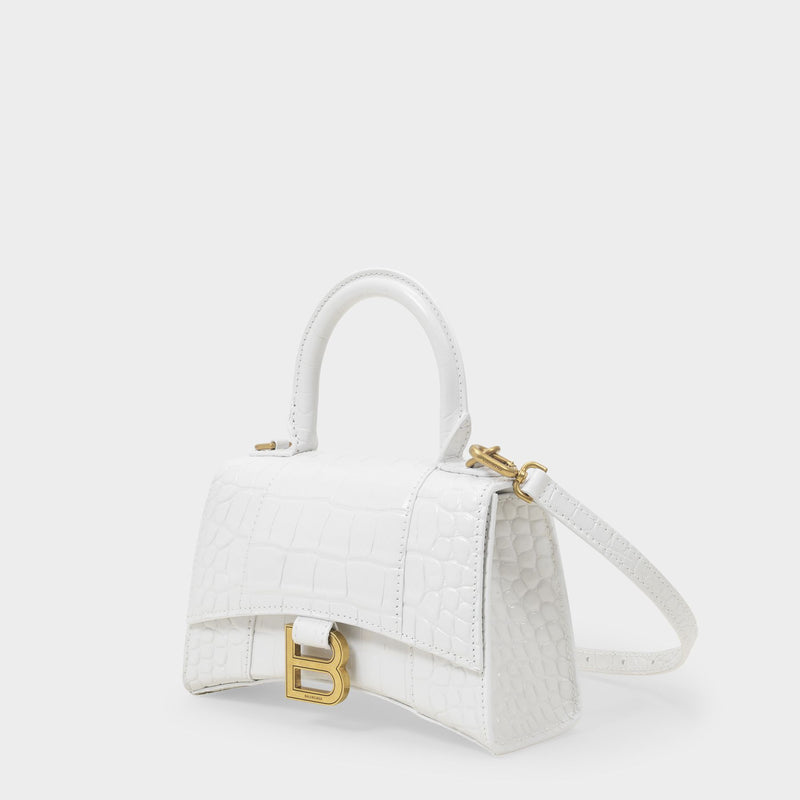 Hourglass Xs Bag - Balenciaga - White - Leather