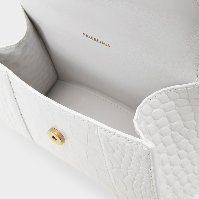 Hourglass Xs Bag - Balenciaga - White - Leather