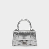 Hourglass Xs Bag - Balenciaga -  Silver - Leather