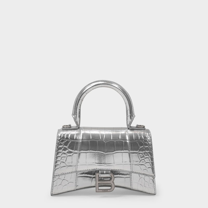 Hourglass Xs Bag - Balenciaga - Silver - Leather