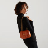 Quilted Pillow Madison Shoulder Bag 18 in Orange Leather