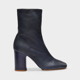 Bathy Grain Ankle Boots in Blue Leather