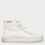 Ballow High Tumbled Sneakers in White Canvas