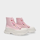 Tread Slick High Sneakers in Pink Canvas