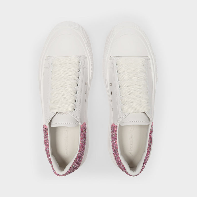 Deck Sneakers in White Leather