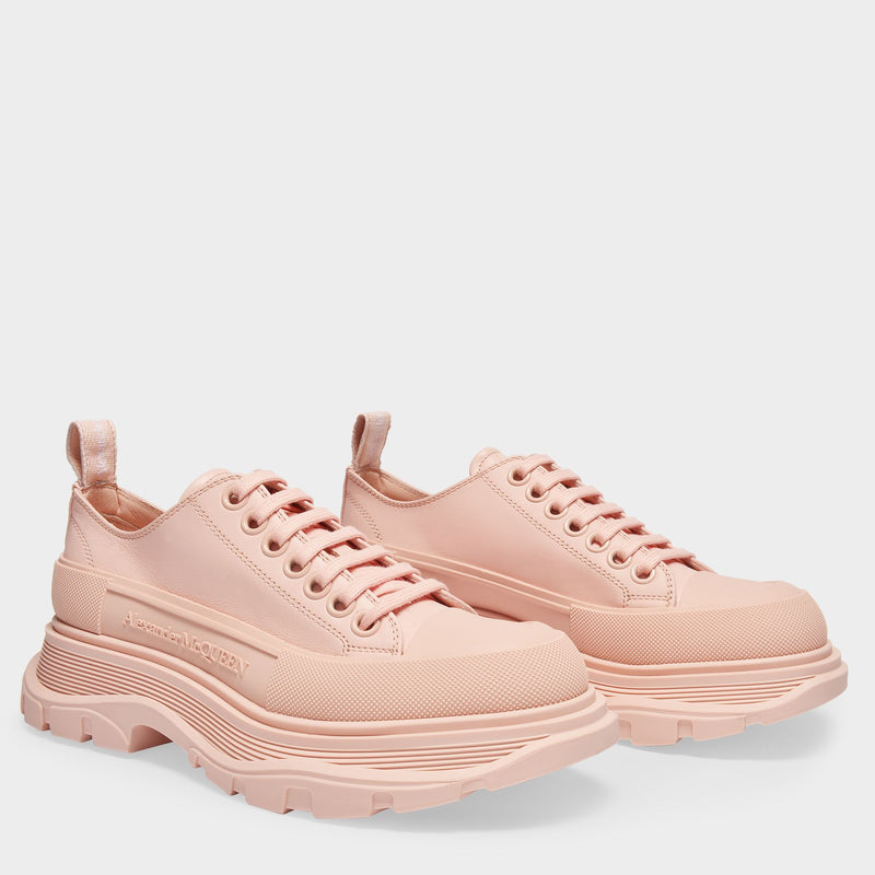 Tread Slick Low Sneakers in Pink Leather