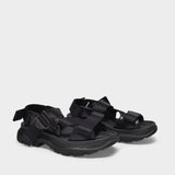 Tread Sandals in Black Canvas