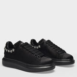 Oversized Runway Sneakers in Black Leather