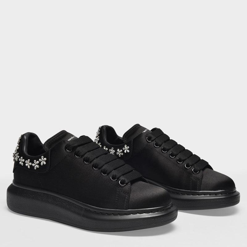 Oversized Runway Sneakers in Black Leather