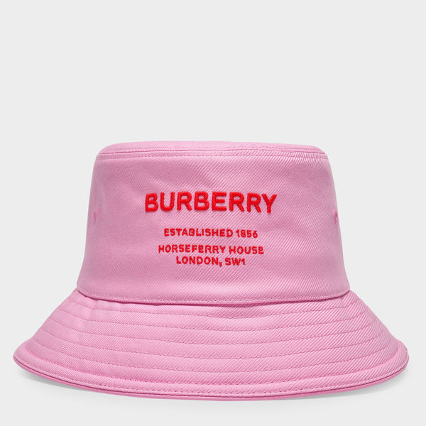 Pink burberry bucket hat sales