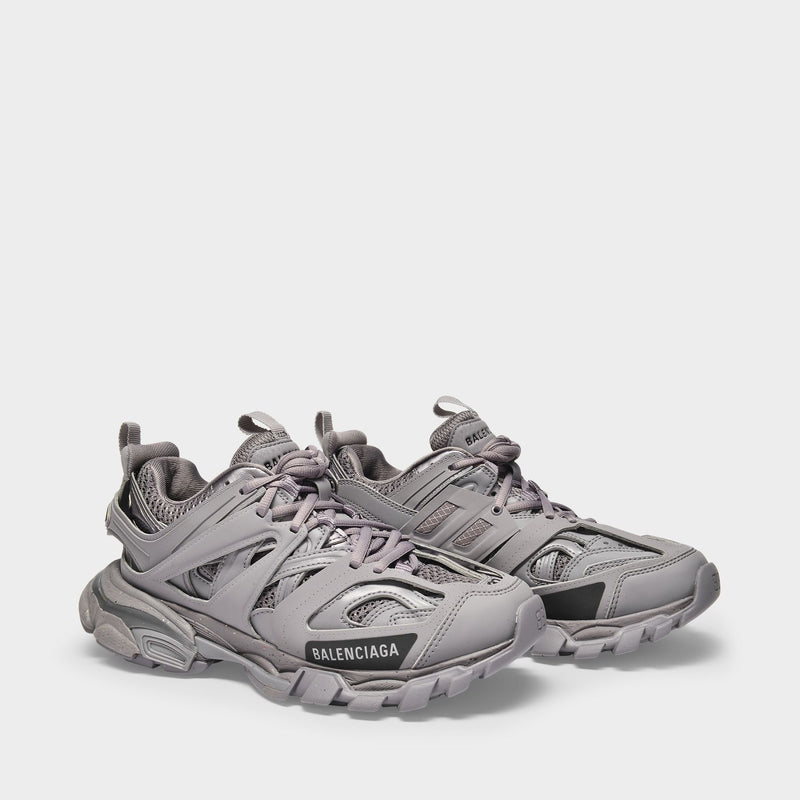 Track Sneakers in Grey Canvas