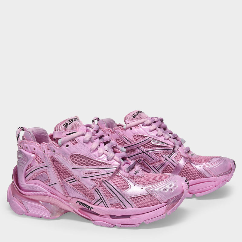 Runner Sneakers in Pink Leather