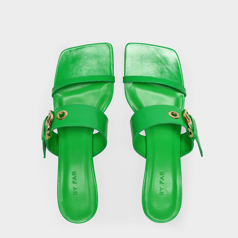 Bettina Sandals in Green Leather