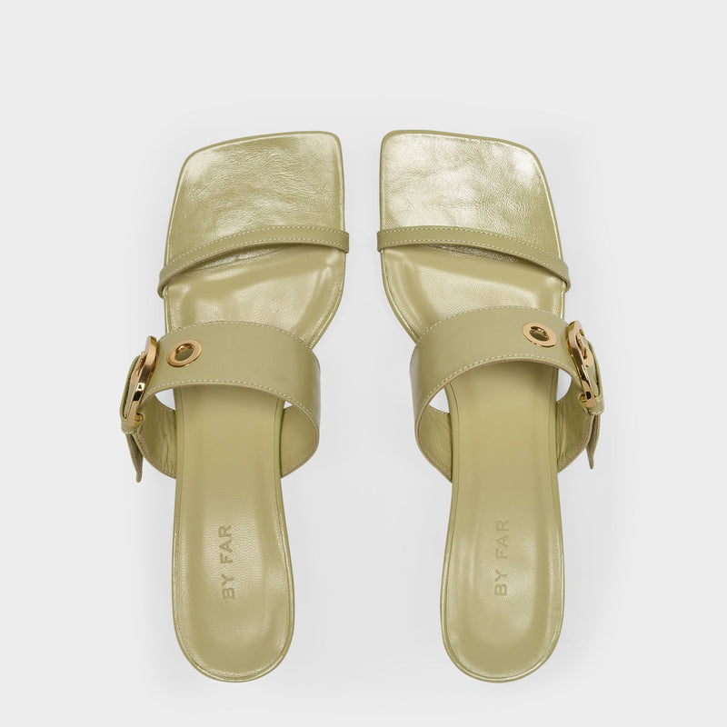 Bettina Sandals in Green Leather