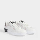 Portofino Sneakers - Dolce & Gabbana - White/Silver - Leather