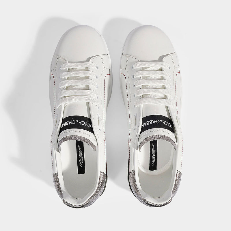 Portofino Sneakers - Dolce & Gabbana - White/Silver - Leather