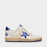 Ball Star Sneakers - Golden Goose -  White/Bluette - Rubber