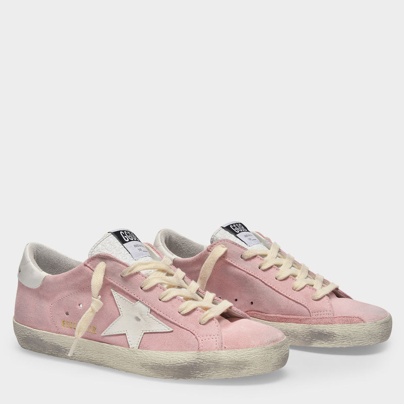 Super Star Baskets in Pink and White Leather