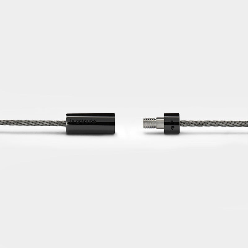 Le 5g Cable Bracelet in Black Polished Ceramic