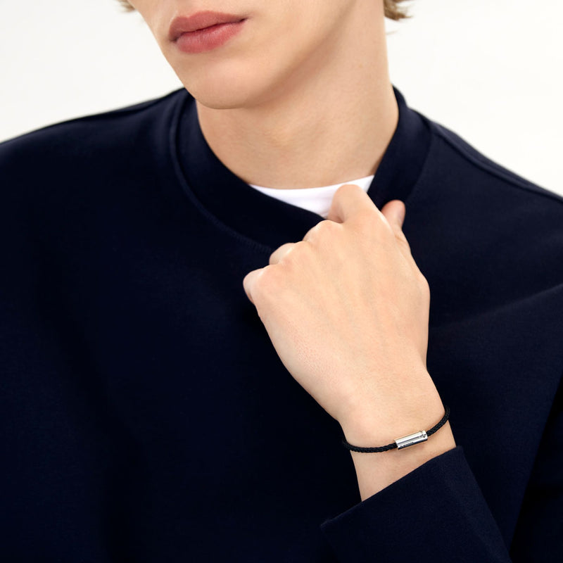 7G Nato Cable Bracelet - Le Gramme - Black - Silver