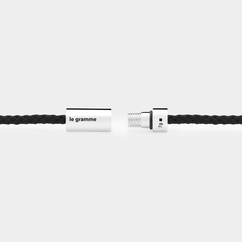 7G Nato Cable Bracelet - Le Gramme - Black - Silver