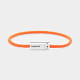 7G Nato Cable Bracelet - Le Gramme - Bright Orange - Silver