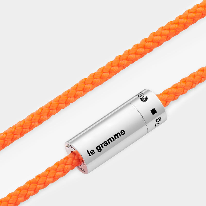 7G Nato Cable Bracelet - Le Gramme - Bright Orange - Silver