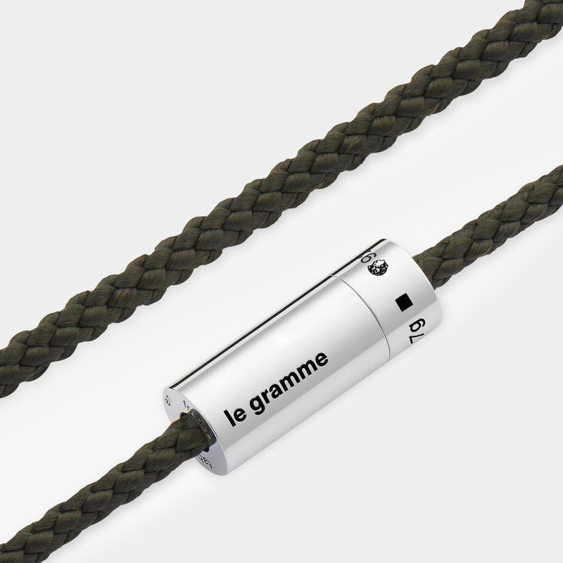 5G Cable Nato Bracelet - Le Gramme - Khaki - Silver