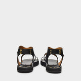Nersee Sandals in Black Leather
