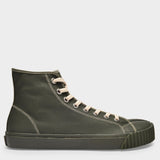 Tabi High Top Sneakers in Green Canvas