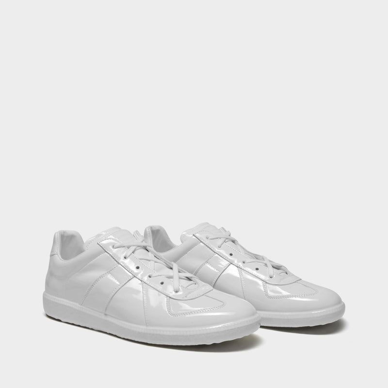 Replica Low Top Sneakers in White Leather