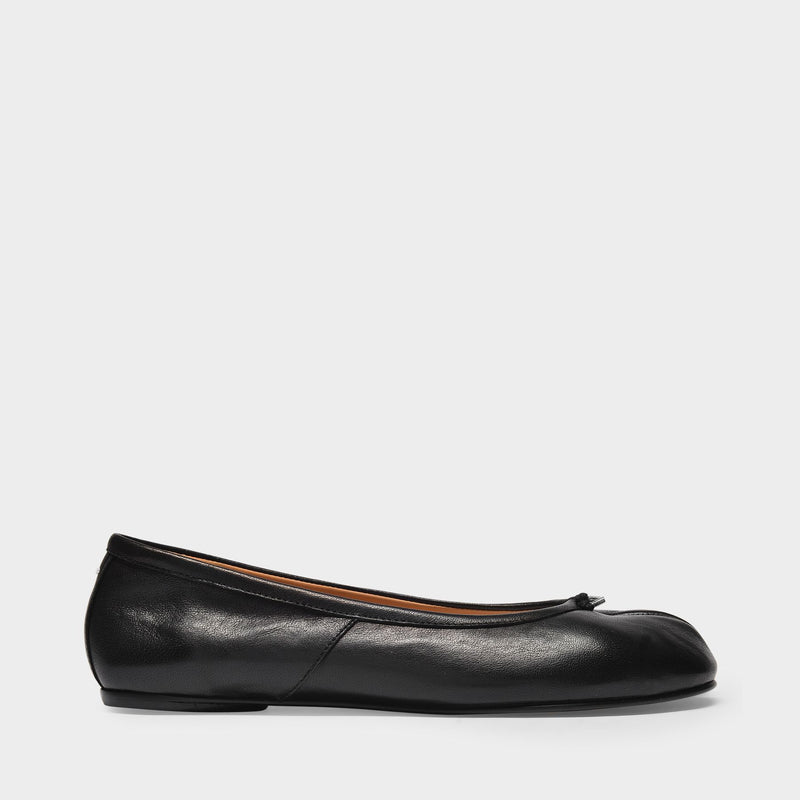 Ballerines Tabi Flat Shoes Maison Margiela Black Leather