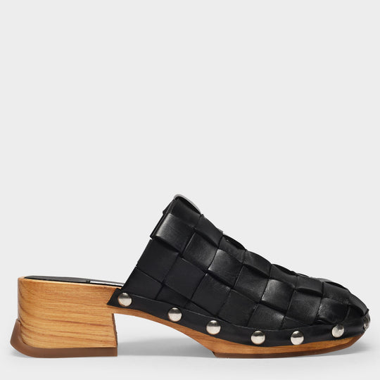 Arlene Clogs in Black Leather