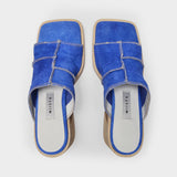 Mildred Slides in Blue Canvas