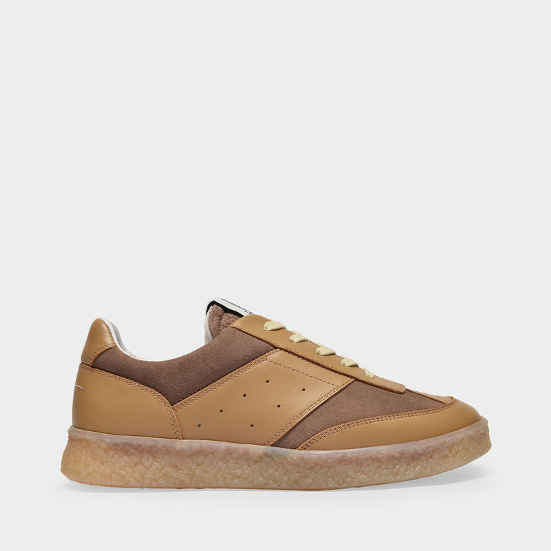 6 Court Sneaker in Brown Leather