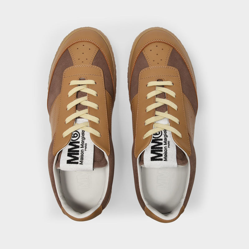 6 Court Sneaker in Brown Leather