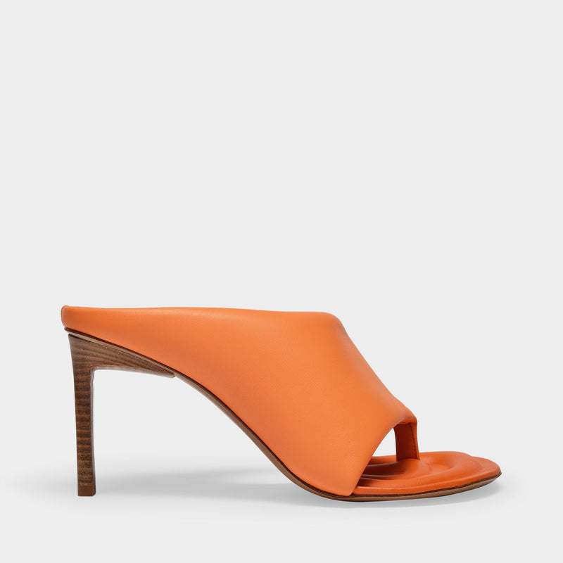 Les Mules Limone in Orange Leather