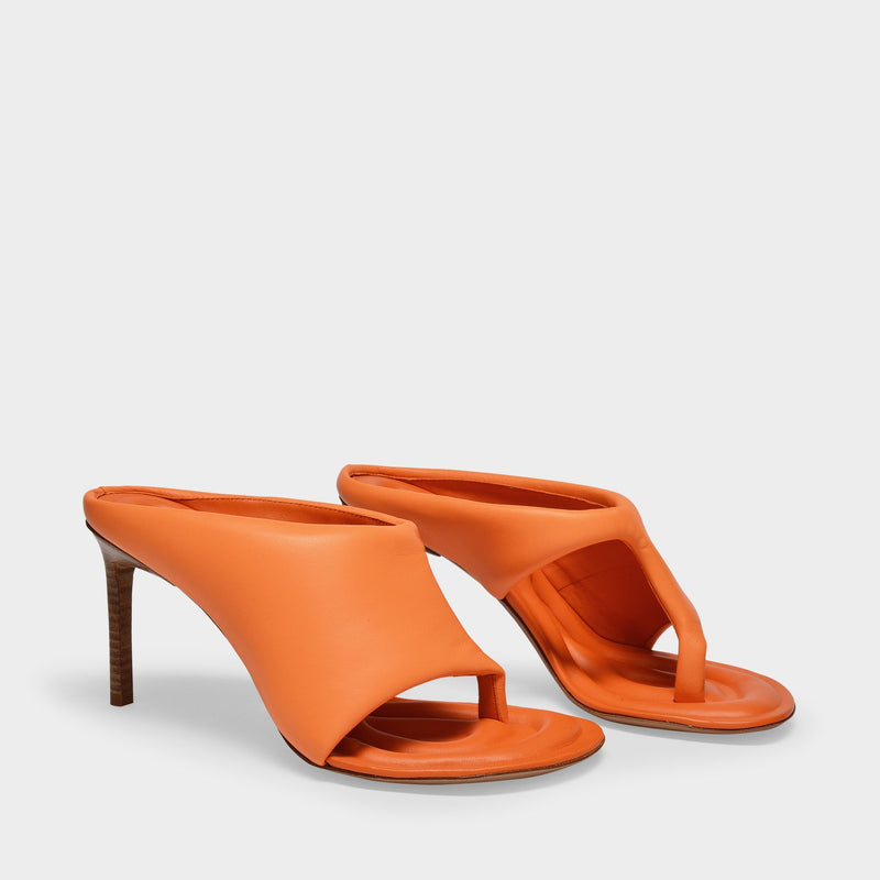 Les Mules Limone in Orange Leather