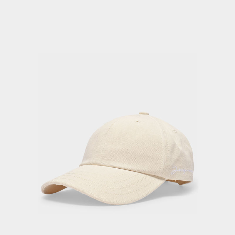 La Casquette Jacquemus in Off White Cotton