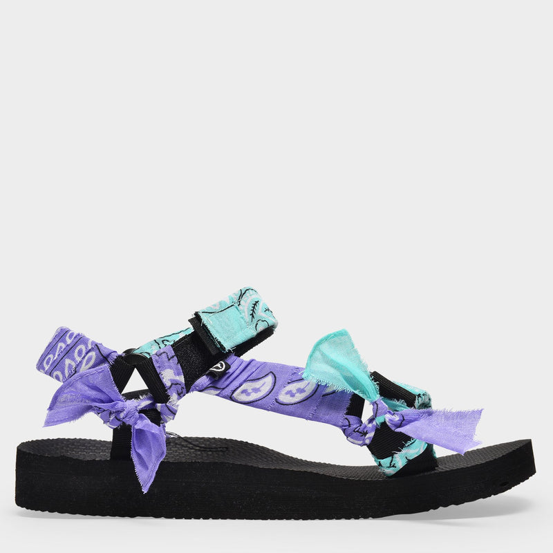 Trekky Sandals in Purple Cotton