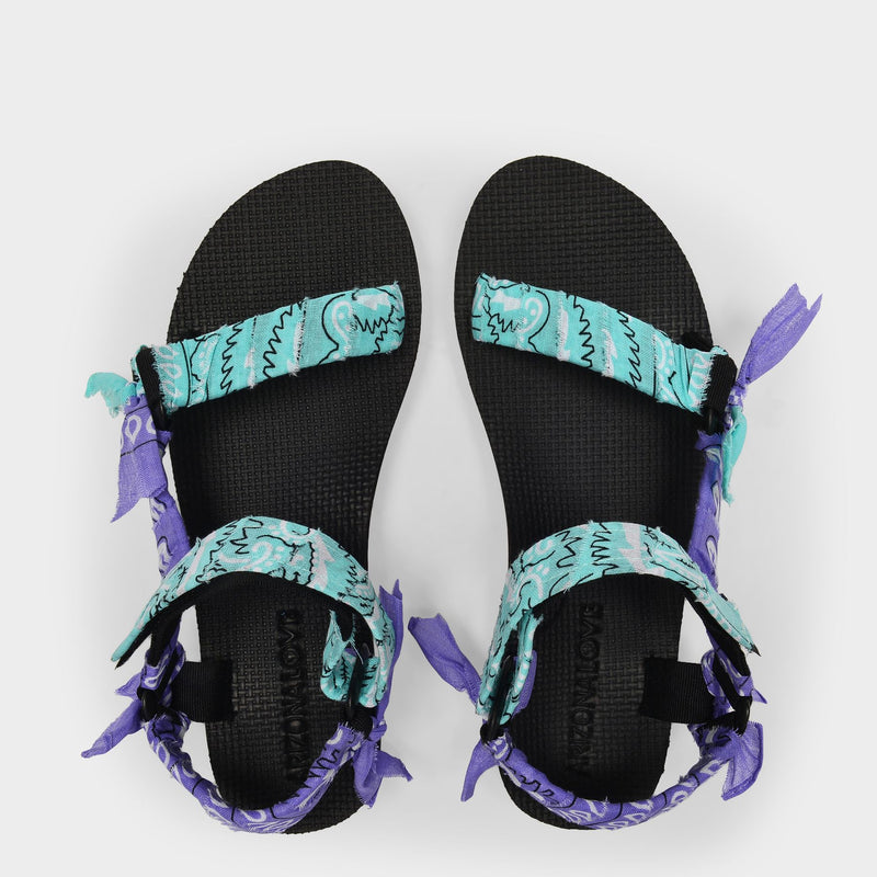 Trekky Sandals in Purple Cotton