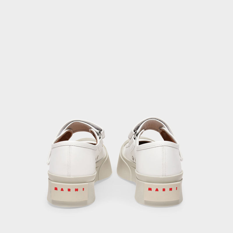 Pablo Mary Janes in White Leather