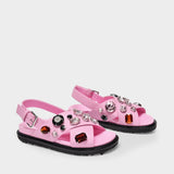 Fussbet Crossed Sandals in Pink Leather