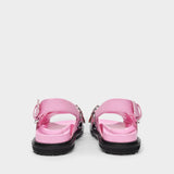 Fussbet Crossed Sandals in Pink Leather