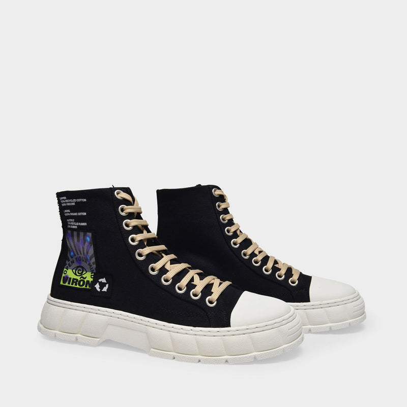 1982 Techno Canvas 99R Black Sneakers