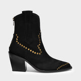 Cara Ankle Boots in Black Leather