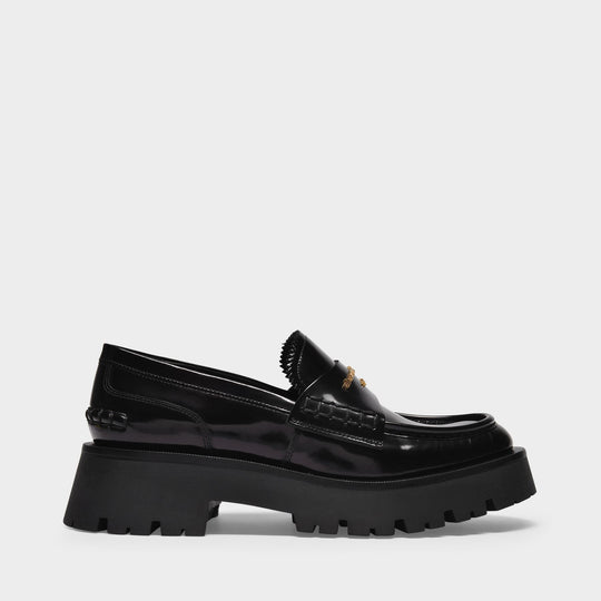 Carter Lug 45 Loafers in Black Leather