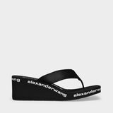 Aw Wedge 70 Sandals - Alexander Wang -  Black - Nylon