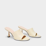 Agnes Slides in Beige Leather