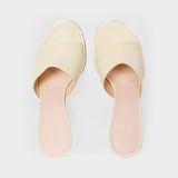 Agnes Slides in Beige Leather